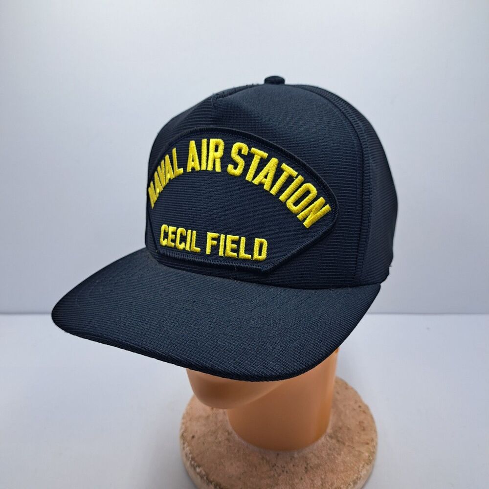 Military Best Naval Air Station Cecil Field Hat Navy Blue Snapback Trucker USA